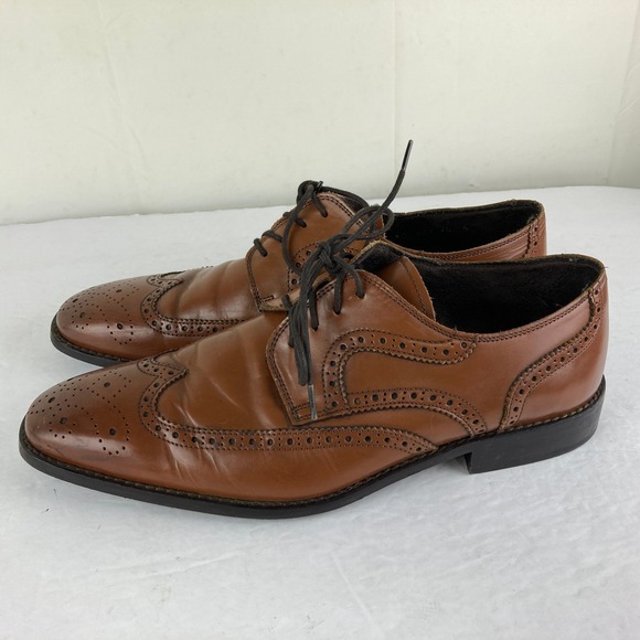 Florsheim Mens Brown Leather Wingtip Oxford Dress Shoes Size 9.5 Formal Dress